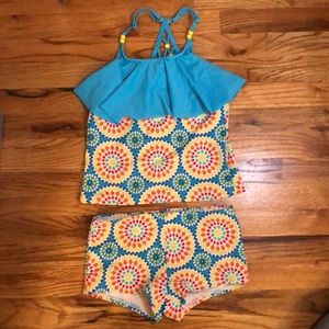 Lands End Girls Tankini Bathing Suit Size 12